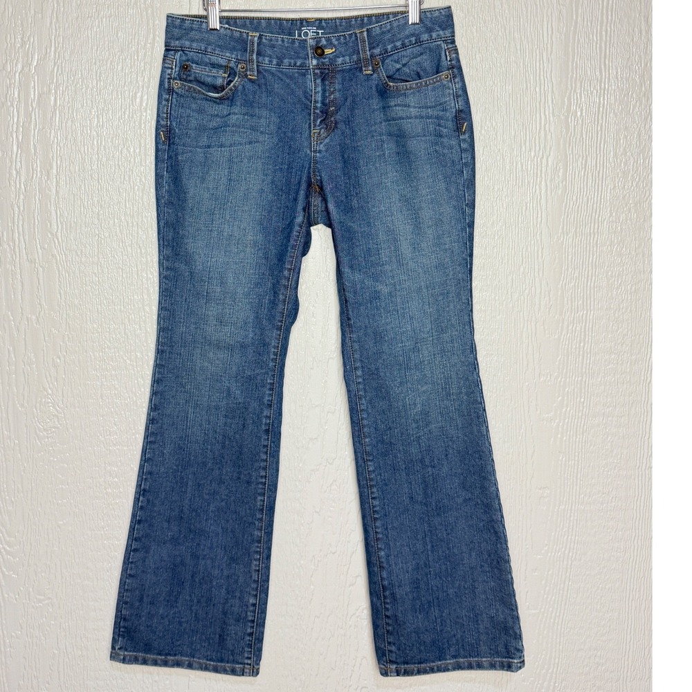 Ann Taylor LOFT Curvy Bootcut Jeans Blue Medium Wash Denim Size 6P Petite